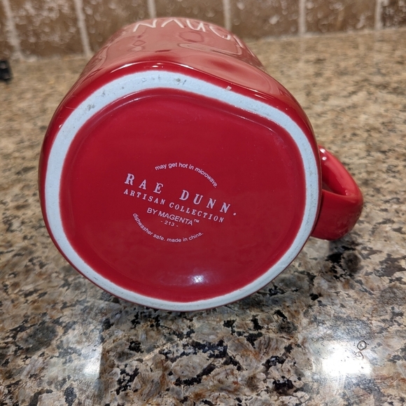 Rae Dunn 16oz Mug Cup VTG free form style Pottery oversize Holiday Christmas Red - Picture 3 of 5